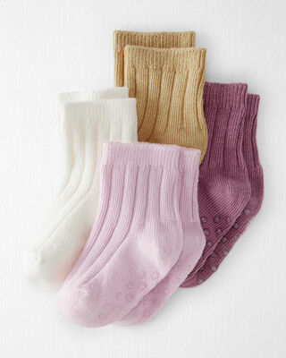 Baby 3-Pack Flowers Socks - Pink/White