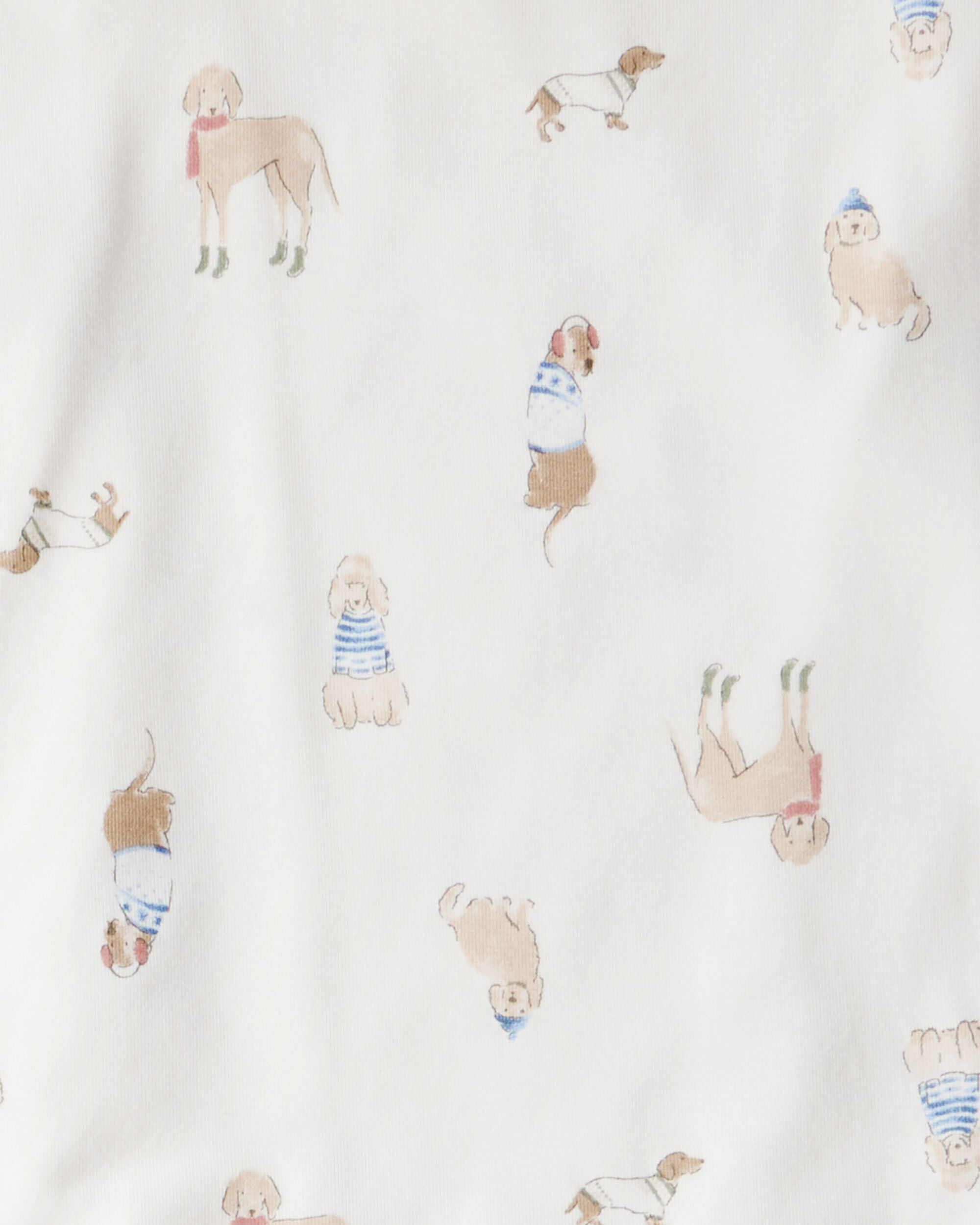 Kid Dog Long-Sleeve Loose Fit 2-Piece Pajamas - White
