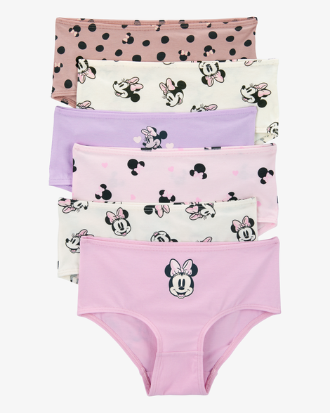 kid 6-pack minnie mouse brief stretch cotton underwear