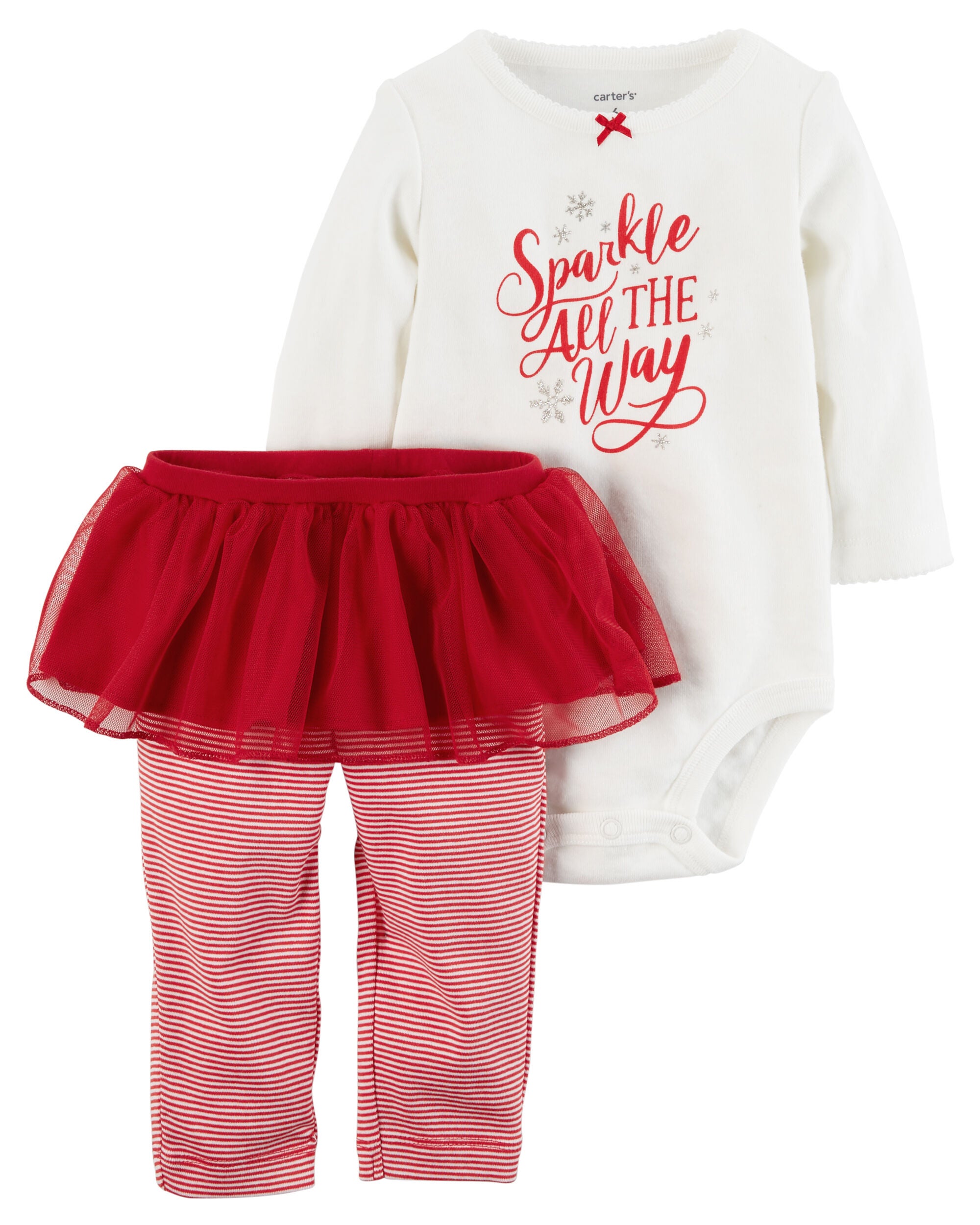 2 piece christmas bodysuit tutu pant set carters com