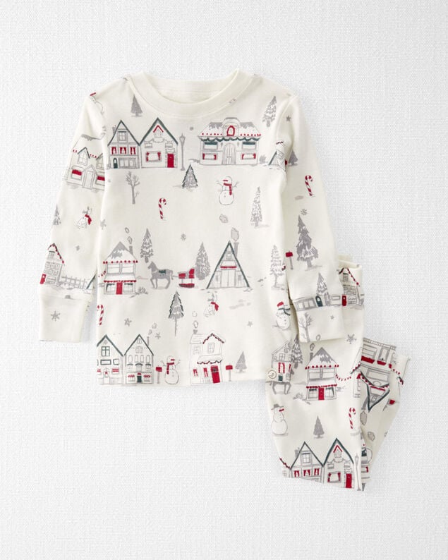 Baby Girl Peppermint Print DreamPlush Long-Sleeve Snug Fit 1-Piece Pajamas - Pink