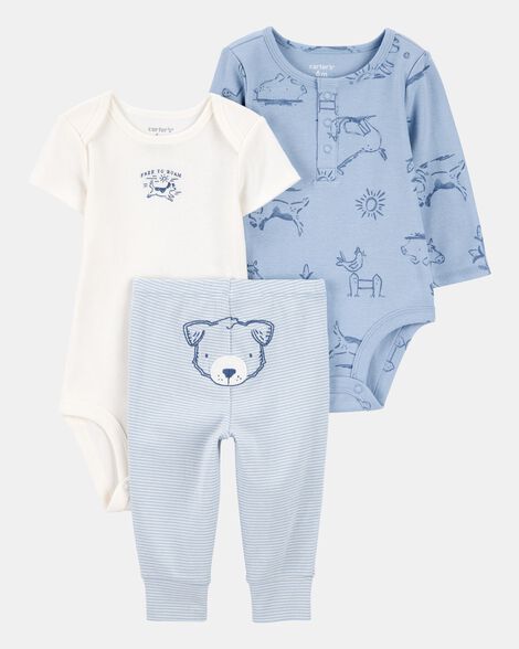 baby boy 3-piece bear little character set® - blue