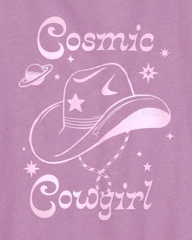 Product image 2 of Kid Cosmic Cowgirl Short-Sleeve Graphic Tee - Purple