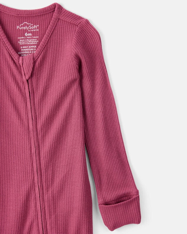 Product image 2 of Baby Girl PurelySoft Long-Sleeve Sleep & Play - Burgundy