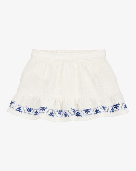  Product image 1 of Baby Floral Embroidered Gauze Skort - Ivory