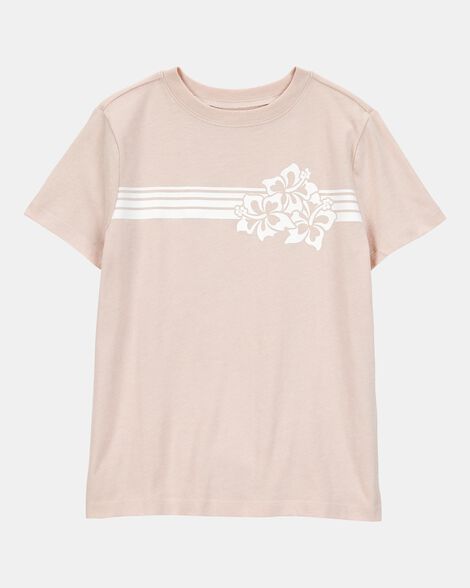 boys floral short-sleeve graphic tee - khaki
