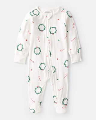 Baby Zip-Up PurelySoft Sleep & Play Pajamas - Gray