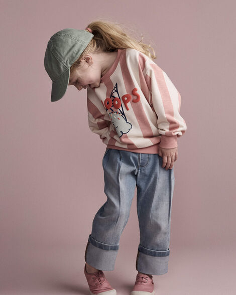 Toddler Cuffed Pant in Denim - Blue