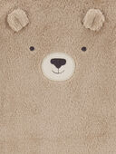 Brown - Baby Bear Fuzzy Jumpsuit, Selected