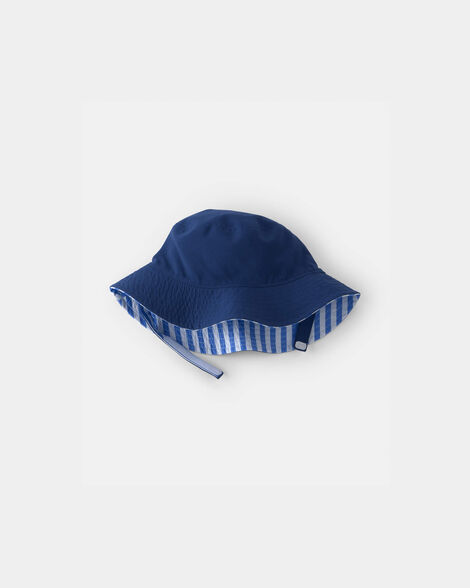 baby boy reversible stripe swim hat - blue