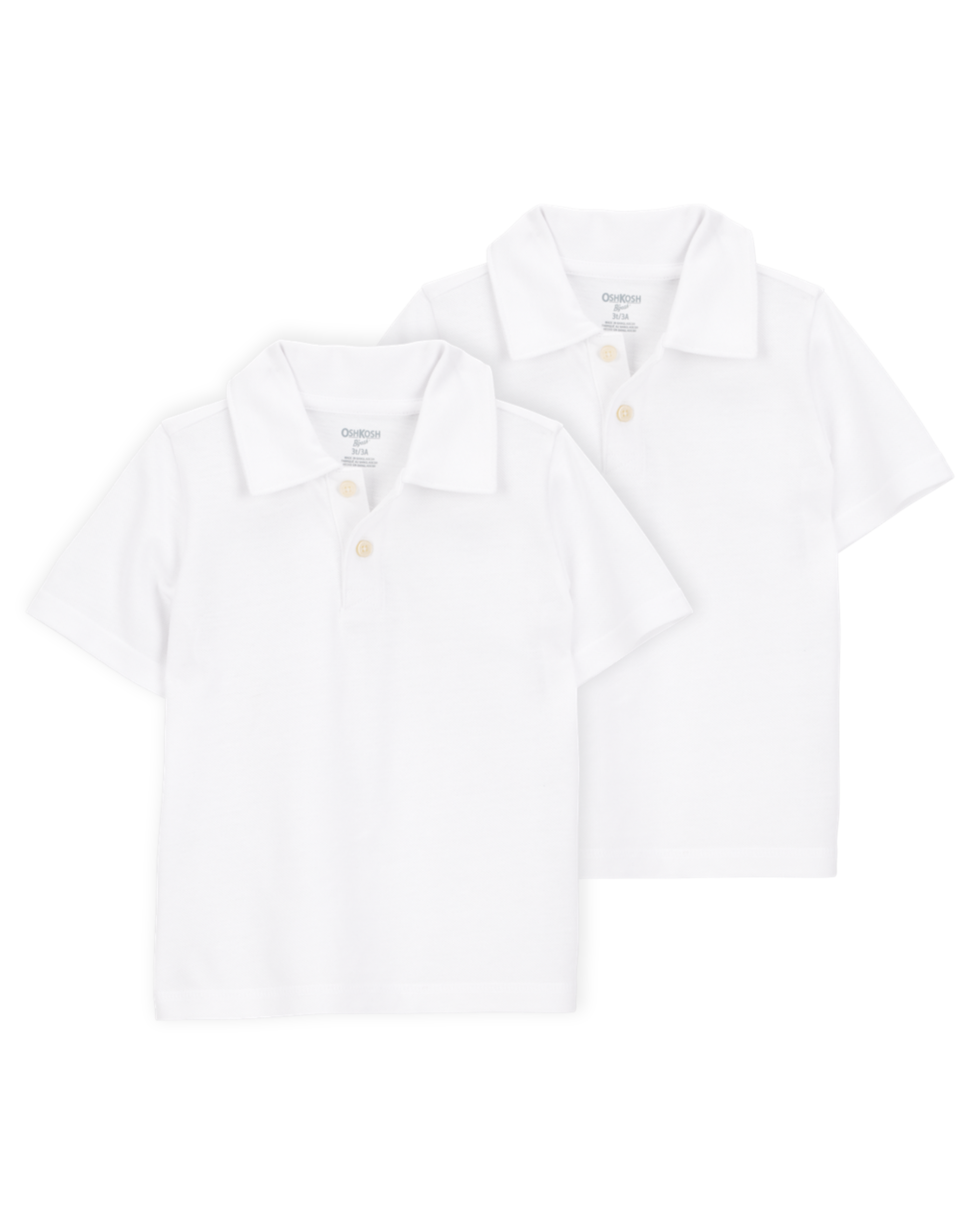 Toddler 2-Pack Pique Uniform Polo Shirts - White