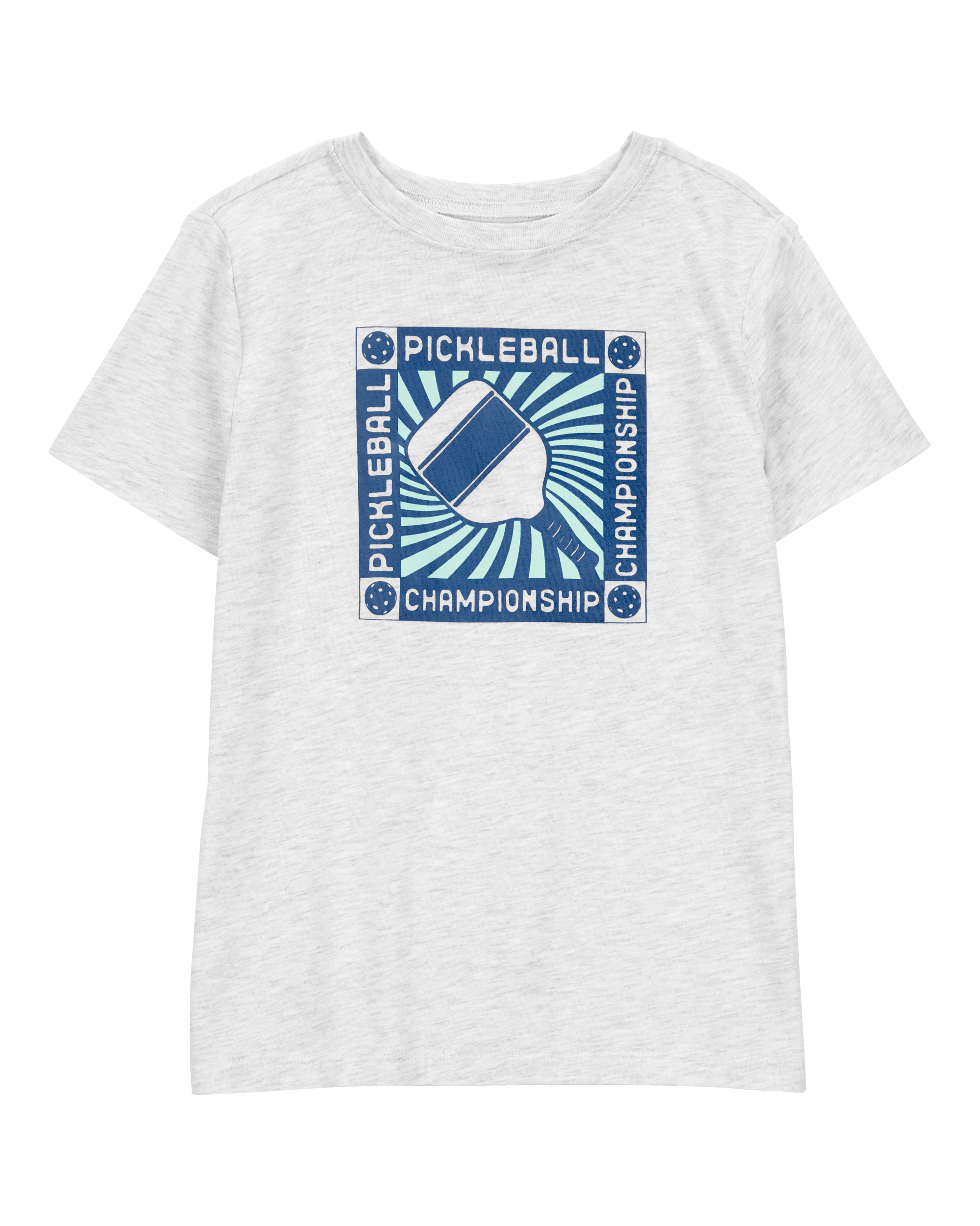 Kid Pickleball Championship Short-Sleeve Graphic Tee - Grey