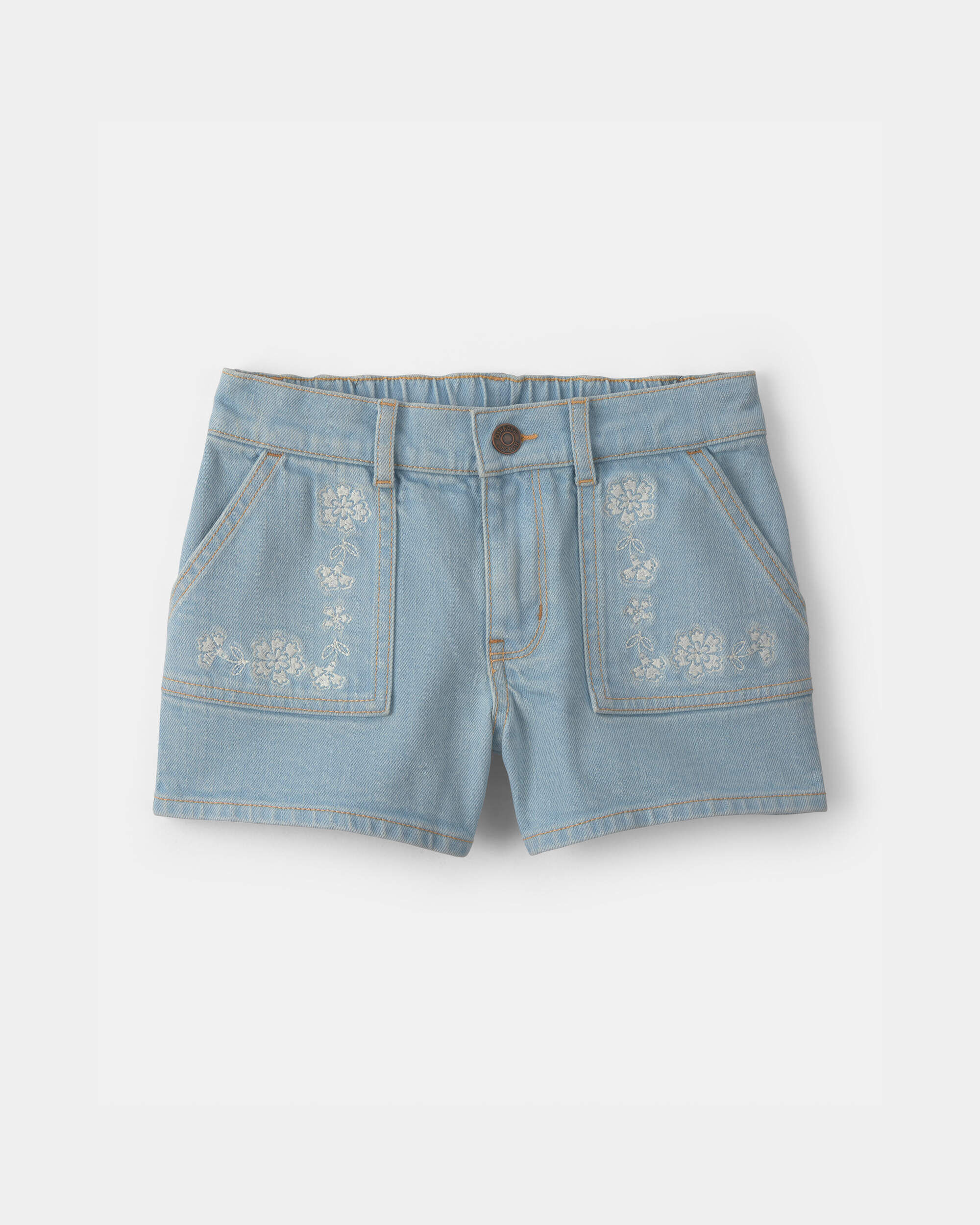 OshKosh Bgosh Girls Floral Denim Shorts - Light Wash 10 Light Wash 12$