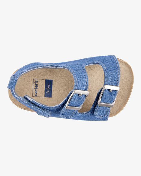  Product image 4 of Baby Chambray Buckle Faux Cork Sandals