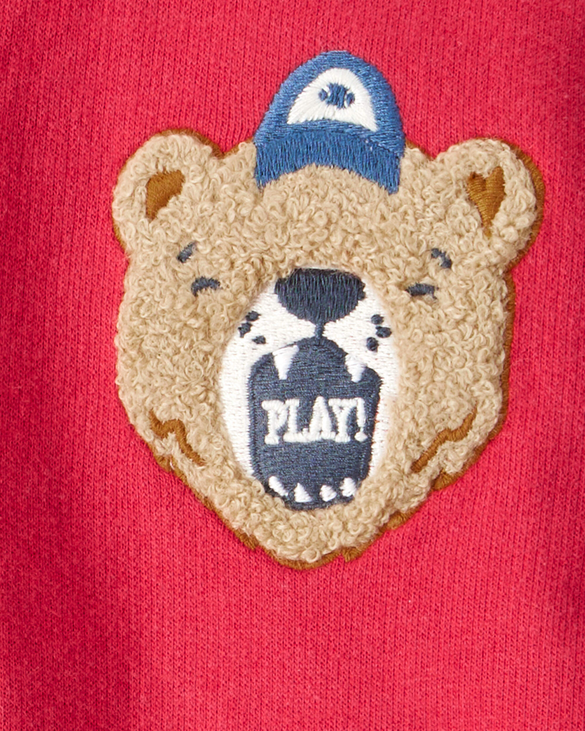 Baby Boy Bear Varsity Long-Sleeve Fashion Bomber Jacket