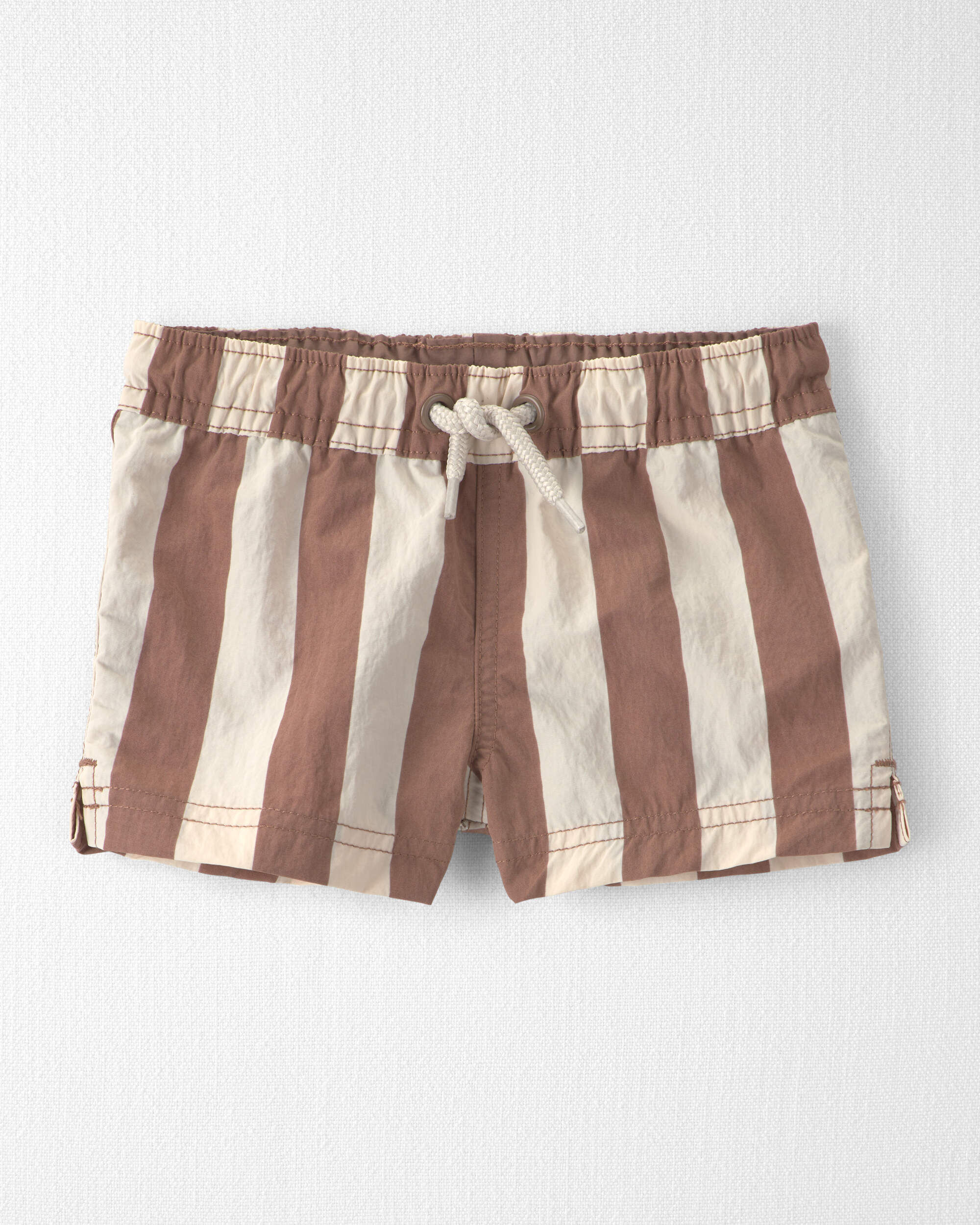 Little Planet Baby Boy Recycled Swim Trunks in Brown Stripes 12M Brown Stripes 15$