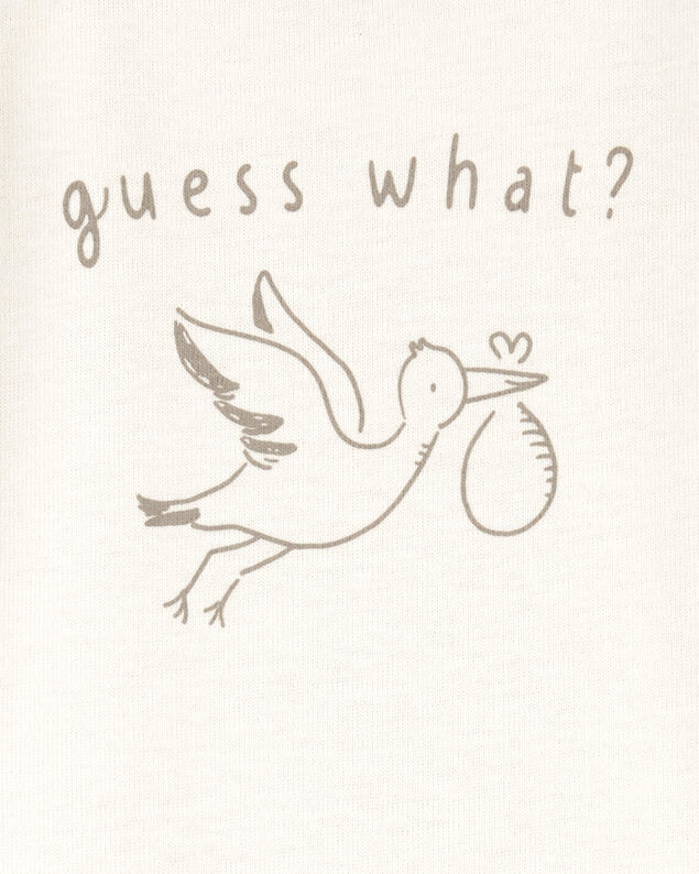 Product image 2 of Baby Pregnancy Announcement Cotton Short-Sleeve Graphic Bodysuit - Ivory