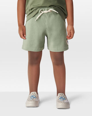 Product image 2 of Toddler Waffle Knit Drawstring Shorts - Green