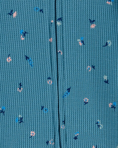  Product image 2 of Baby Floral 2-Way Zip Waffle Knit Textured Sleep & Play Pajamas