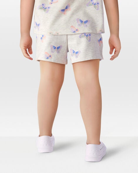  Product image 3 of Toddler Butterfly Print Pull-On French Terry Shorts - Grey