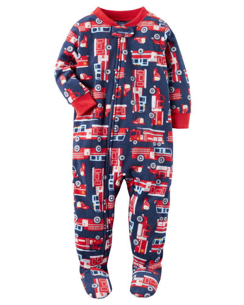 1 Piece Firetruck Fleece Pjs Carters Com