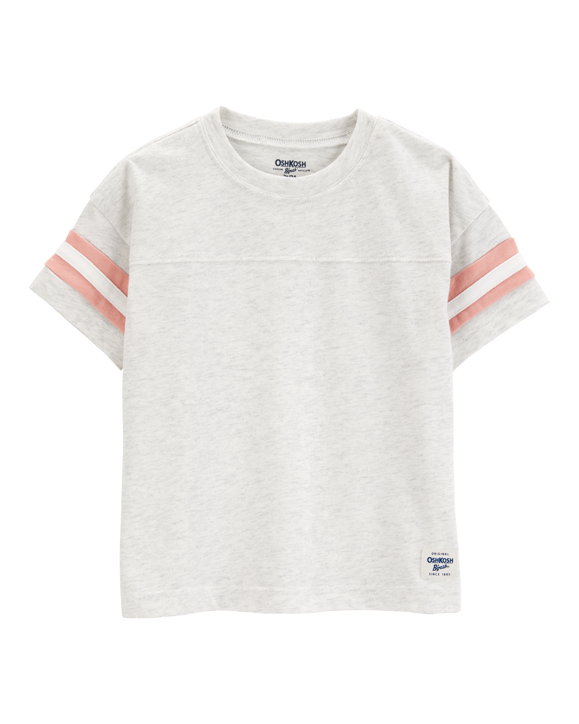 Toddler Short-Sleeve Striped Tee - Grey