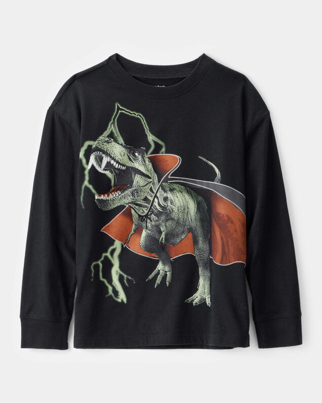 Product image 1 of Kid Vampire Dinosaur Long-Sleeve Graphic Tee - Black