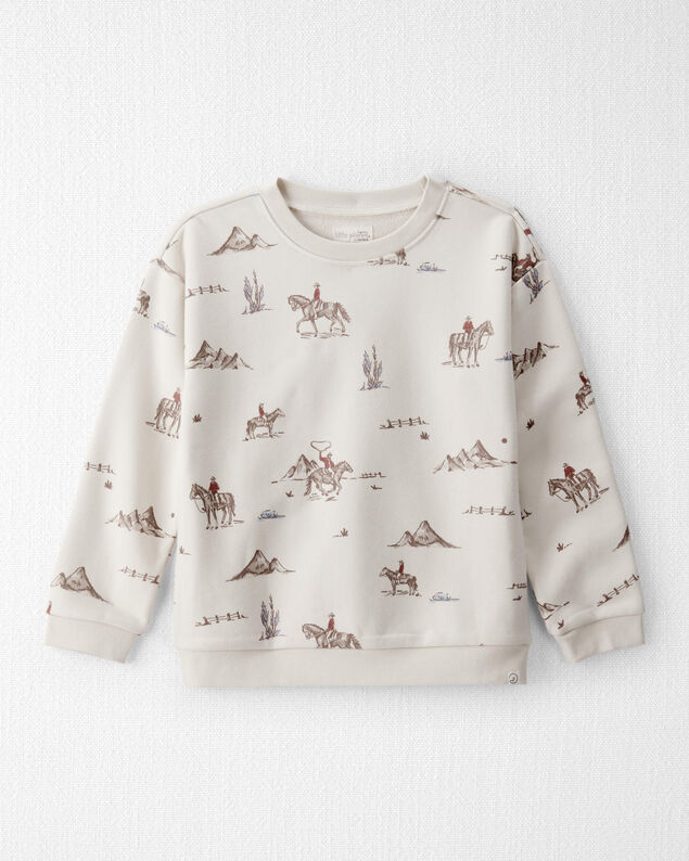 Product image 1 of Girls French Terry Sweatshirt Made with Organic Cotton in Western Rodeo Print