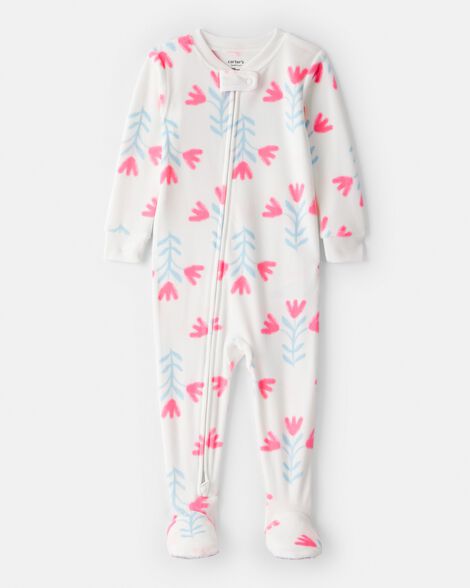 baby girl floral dreamplush snug fit 1-piece pajamas