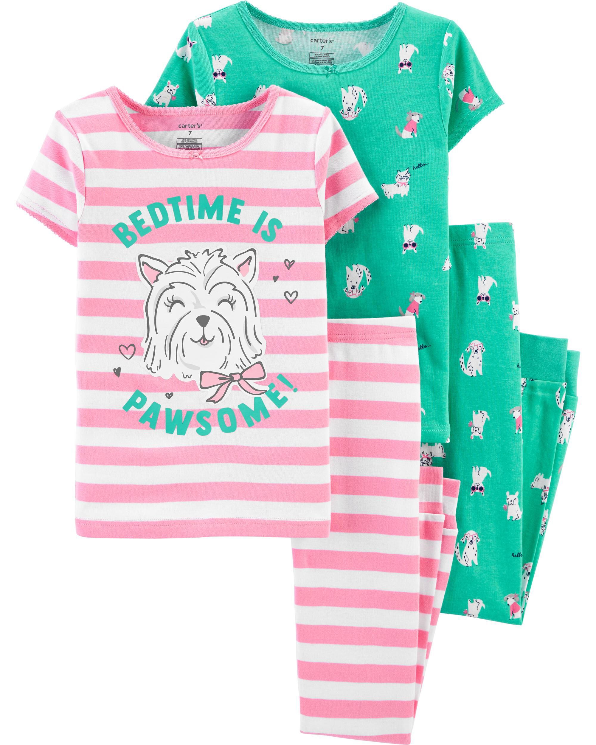 NWT Girls Fleece Carter/'s Footed Pajamas Size 4T Winter Pjs Pink Pig Dot NEW