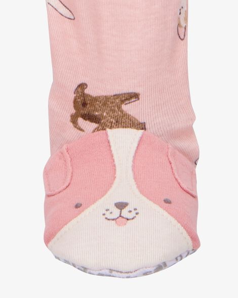 Product image 3 of Baby Girl 1-Piece Dog 100% Snug Fit Cotton Footie Pajamas - Pink