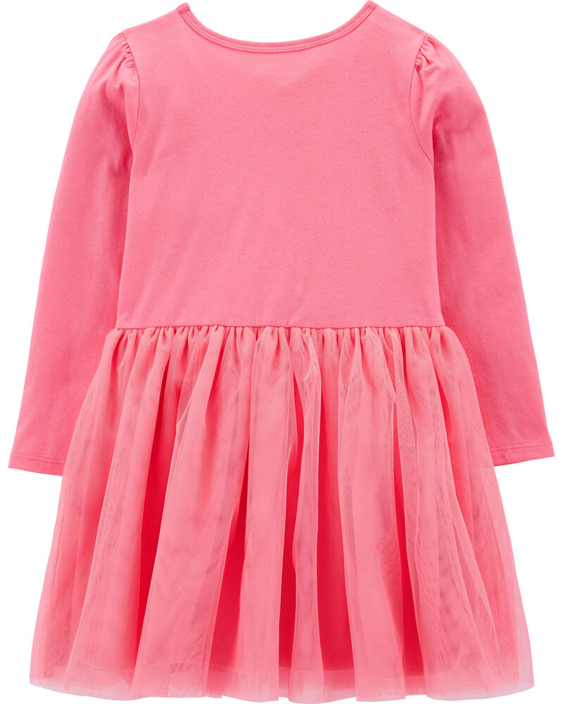 Toddler Hot Pink Tutu Jersey Dress