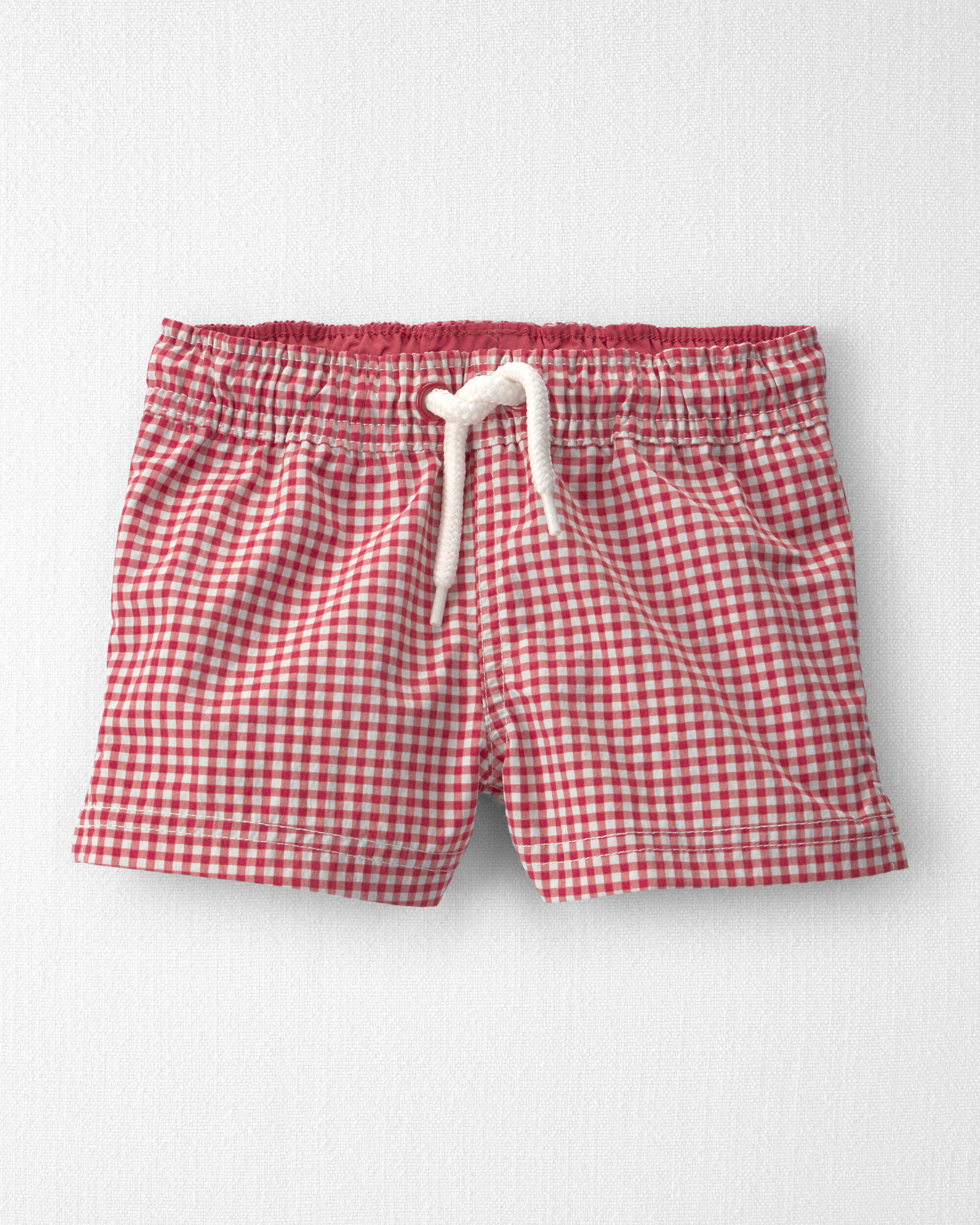 Little Planet Baby Boy Recycled Swim Trunks in Red Gingham 12M Red Gingham 18$