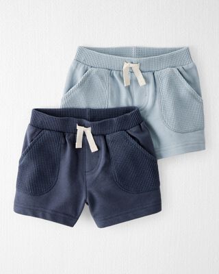 Product image 1 of Baby 2-Pack Organic Cotton Waffle Knit Shorts