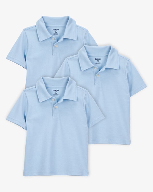 Product image 1 of Toddler 3-Pack Pique Uniform Polo Shirts - Blue