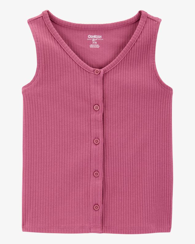Product image 1 of Kid Ribbed Button-Down Tank - Purple