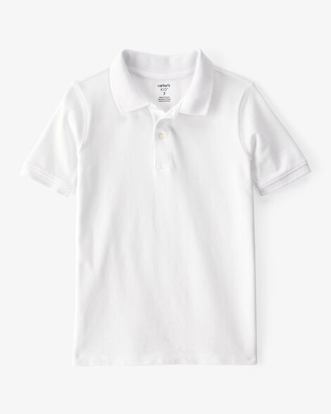  Product image 1 of Kid White Piqué Polo Shirt