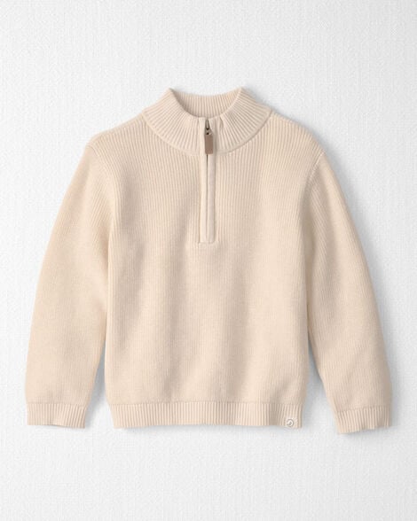 Image of Toddler Boy Organic Cotton Quarter-Zip Pullover