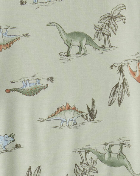 Product image 3 of Boys Dinosaur Print PurelySoft Long-Sleeve 2-Piece Pajamas - Green