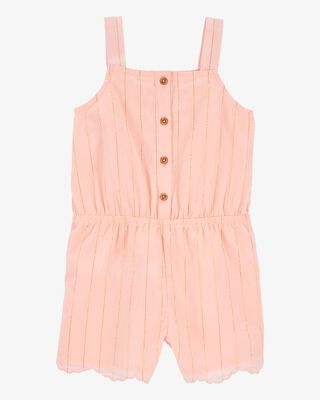 Product image 1 of Toddler Boho Button-Up Crinkle Romper - Coral