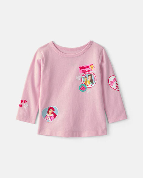 toddler girl disney© princess long-sleeve graphic tee - pink