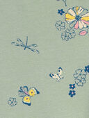 Green - Toddler Floral Print Stretch Leggings, Selected