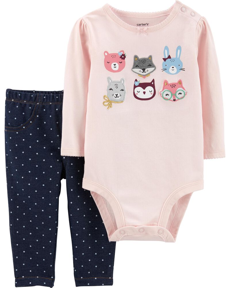 Details about  / Carter/'s  One Piece Baby Girl  Cat And Dog Bodysuit NEW