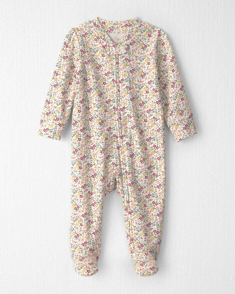 Baby Girl Organic Cotton Sleep & Play Pajamas in Floral