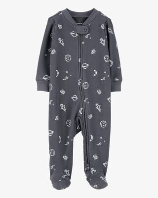 Baby Boy Dog Print 2-Way Zip Cotton Sleep & Play Pajamas - Green