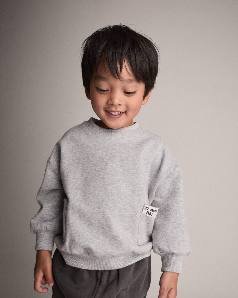 Otter Avenue Toddler 'It Wasn't Me!' Otter Sweatshirt™ with Pockets 12M Heather Grey