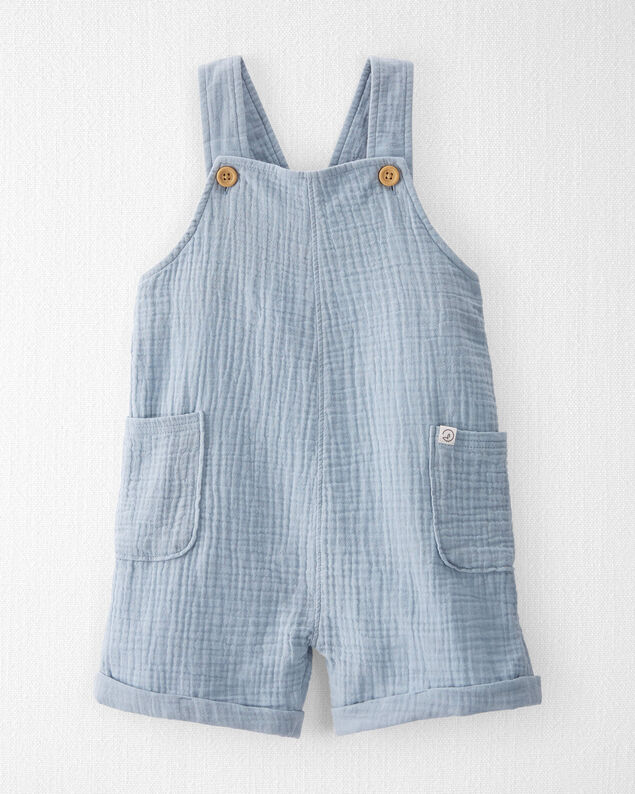 Product image 1 of Toddler Organic Cotton Gauze Shortalls in Seal Blue
