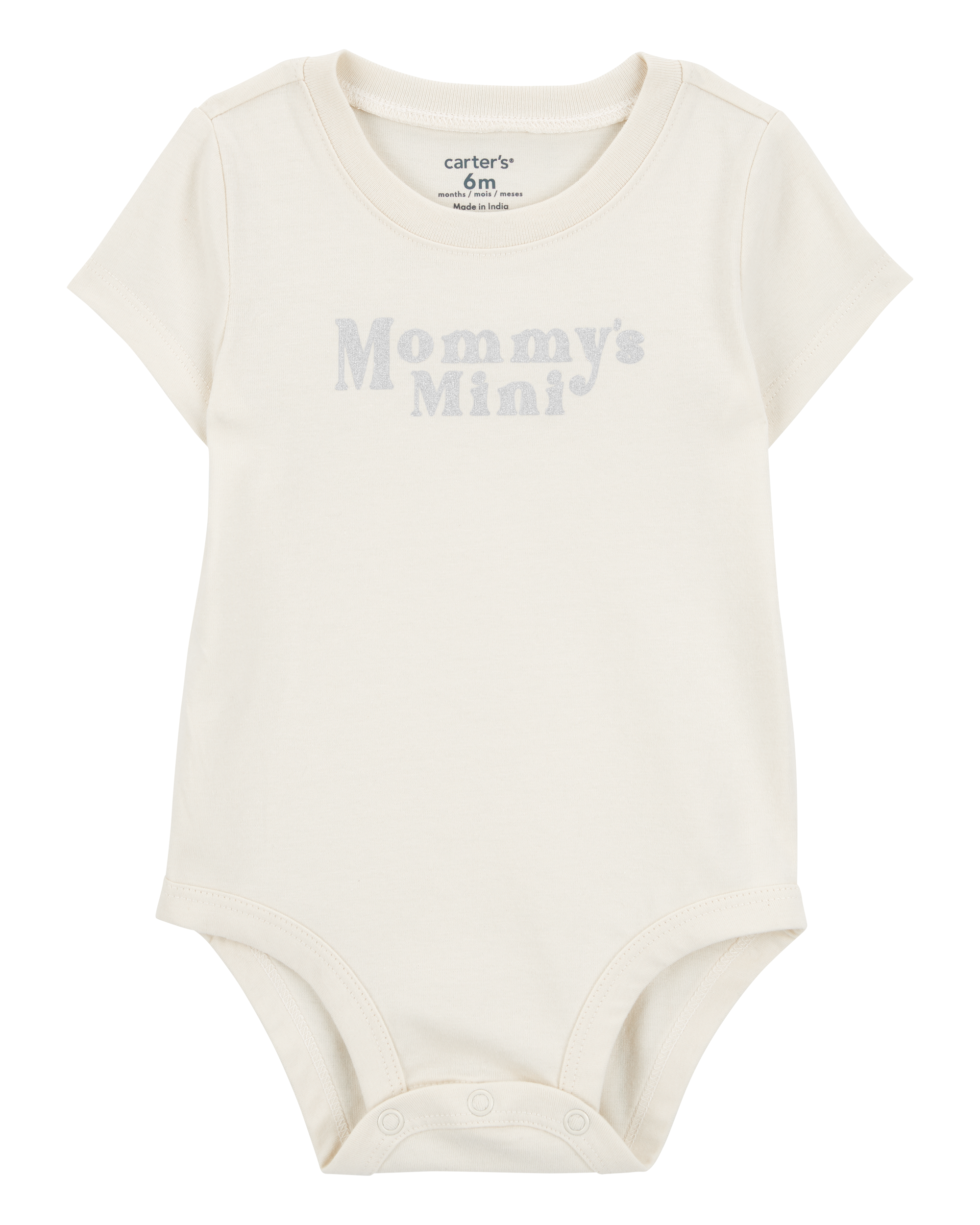 Baby "Mommy's Mini" Short-Sleeve Bodysuit - Cream