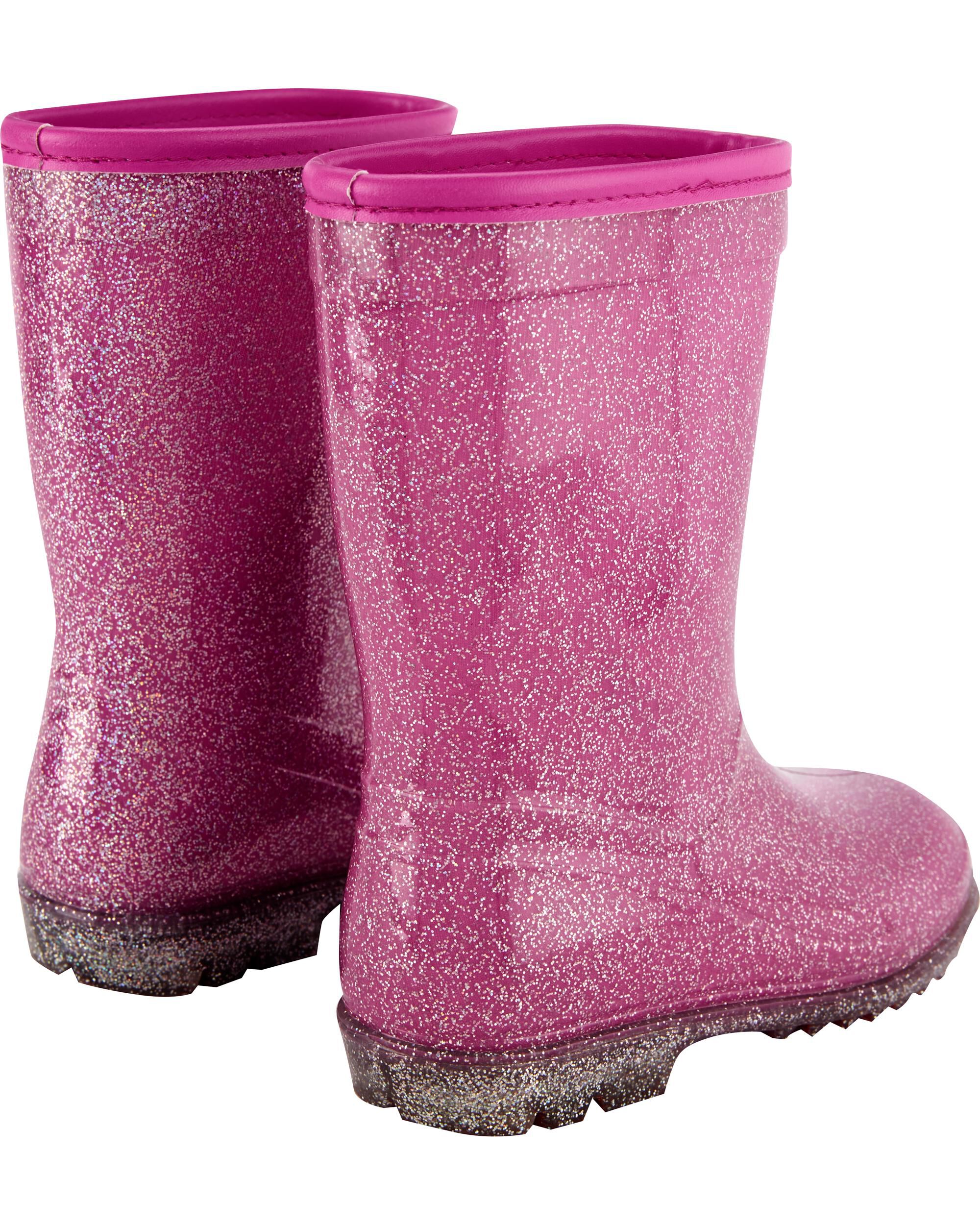 girls sparkle rain boots