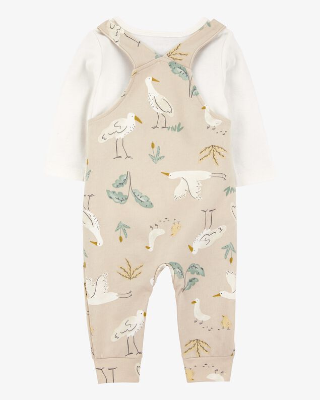 Product image 2 of Baby 2-Piece Bird Print Long-Sleeve Tee & Overall Set